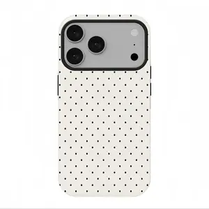 Simple Black Dot Pattern Durable Shock-Absorbing Double-Layer Protective Case Suitable for Compatible Phones: 17, 17air, 16, 15, 14, 13, 12, 11, PRO MAX, X, XS, PLUS, and as Well as Galaxy S21/22/23/24/25 Ultra/FE+, NOTE20 Ultra, A71/56/55/54/53/52/36/34