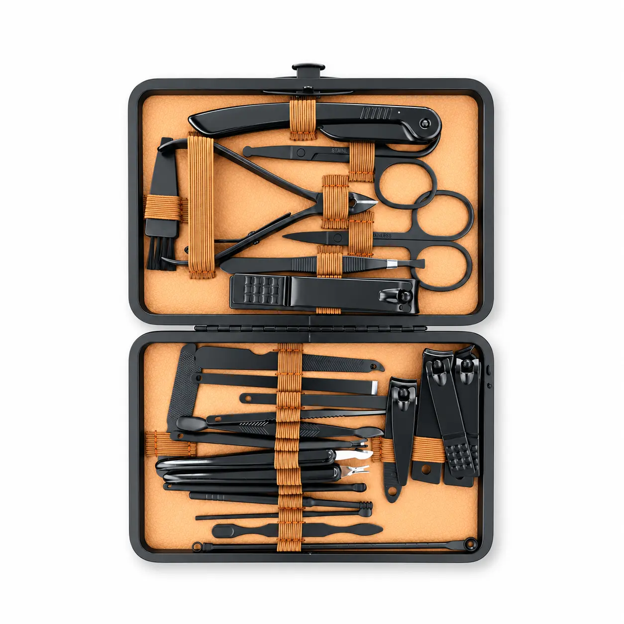 24-Piece Nail Clipper Set, Manicure and Pedicure Kit with Scissors, Cuticle Nipper, Nail File and Portable Travel Case