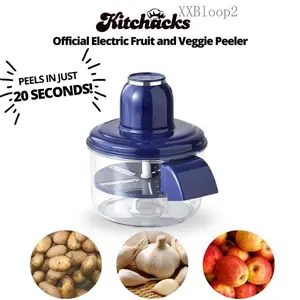 Official Electric Peeler Machine- Kitchacks small vegetable and fruit peeler (apples, potatoes, garlic, grapes, tomatoes)- garlic peeler- automatic lemon zester- Rechargeable home kitchen aid gadget- automatic peeling machine -rotary machineXXBloop210