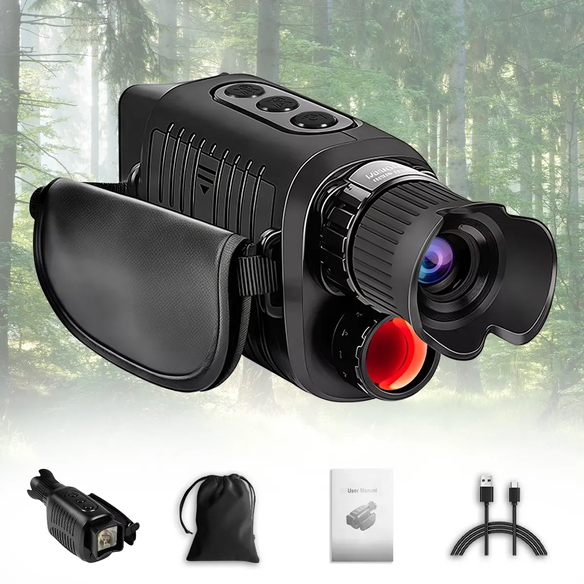 Night Vision Monocular,10x Zoom, 7-level Infrared, 2000mAh Battery,2.5K Ultra-high-definition Quality Night Vision Scope,Tactical Equipment,Suitable for Wildlife Observation, Hunting, Camping, and As A Gift for Men