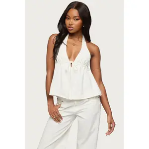 Safia Denim Halter Top
