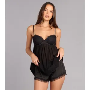 Sweet Dreams Satin Lace Pajama Shorts