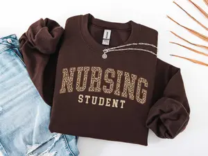 Nursing Student Short Sleeved T-SHIRT / Sweatshirt , Student Nurse School Student Shirt , Future Nurse In The Making Leopard Nurse Cotton