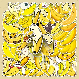 Cartoon Banana Pattern Sticker, 100pcs/set Creative Fruit Sticker, DIY Decorative Sticker for Scrapbooking, Journaling, Gift Wrapping