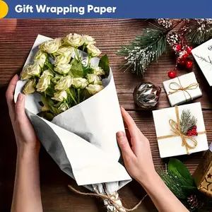 1 Roll White kraft paper,  Brown Leather Paper, Wrapping Paper For Gifts, Home Party Decorations, Wedding, Thin Paper, Bouquets, Gift Packaging, Fresh Flowers, Posters，Bulletin Boards, Arts, Crafts, Moving，Valentine's Day, Christmas, New Year- High Qualit