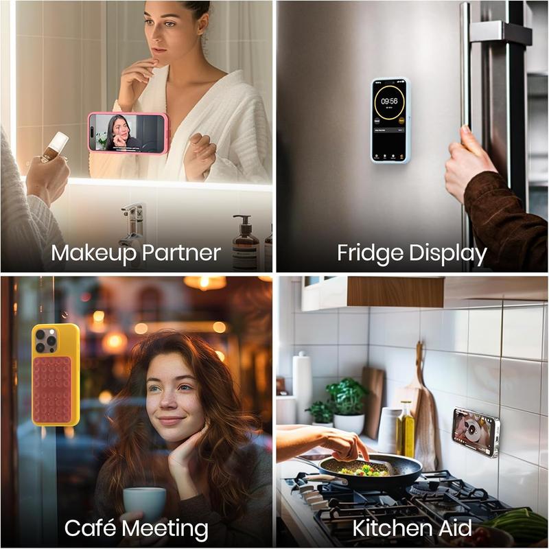 Yojaro Silicone Octo Cup Buddy Sticky Grip Holder for Cellphone Double-Sided Strong Adsorption Hands-Free Stand for Selfie Video Black Purple