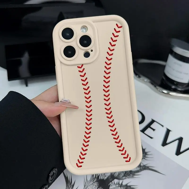 Sporty Baseball Aesthetic TPU Silicone Phone Case - Full Wrap, Rugged, Durable, Shockproof, Drop-Proof Protective Accessory for iPhone 17,16,15,14 Pro Max,13,12,11,XS Plus & Samsung Galaxy S26 Ultra,S25 Plus,S24,S23,S22,S21 FE