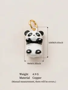 1PC Cute Animal Enamel Pendant, Multi Element Design for Koala, Elephant, and Pig, Vacuum Plated 18K Genuine Gold in Titanium Steel Furnace, DIY Necklace and Bracelet Accessories, Cuban Chain Pendant