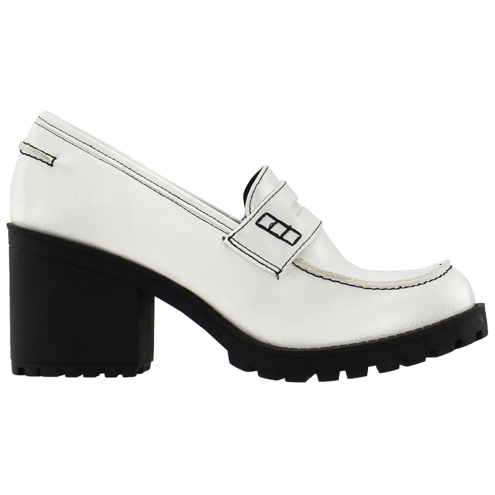 Dirty Laundry Womens Liberty Lug Sole Loafers Casual - White