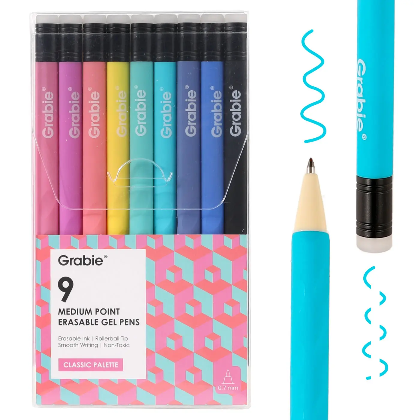 [Flash Sale] Grabie Medium Point Erasable Gel Pen Classic Palette of 9, Back to School, Class Reward Gift Idea, School Supplies