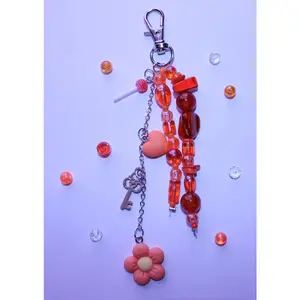 Orange Flower Bag Charm