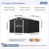 10'x12' Black/2 Packages Shipping