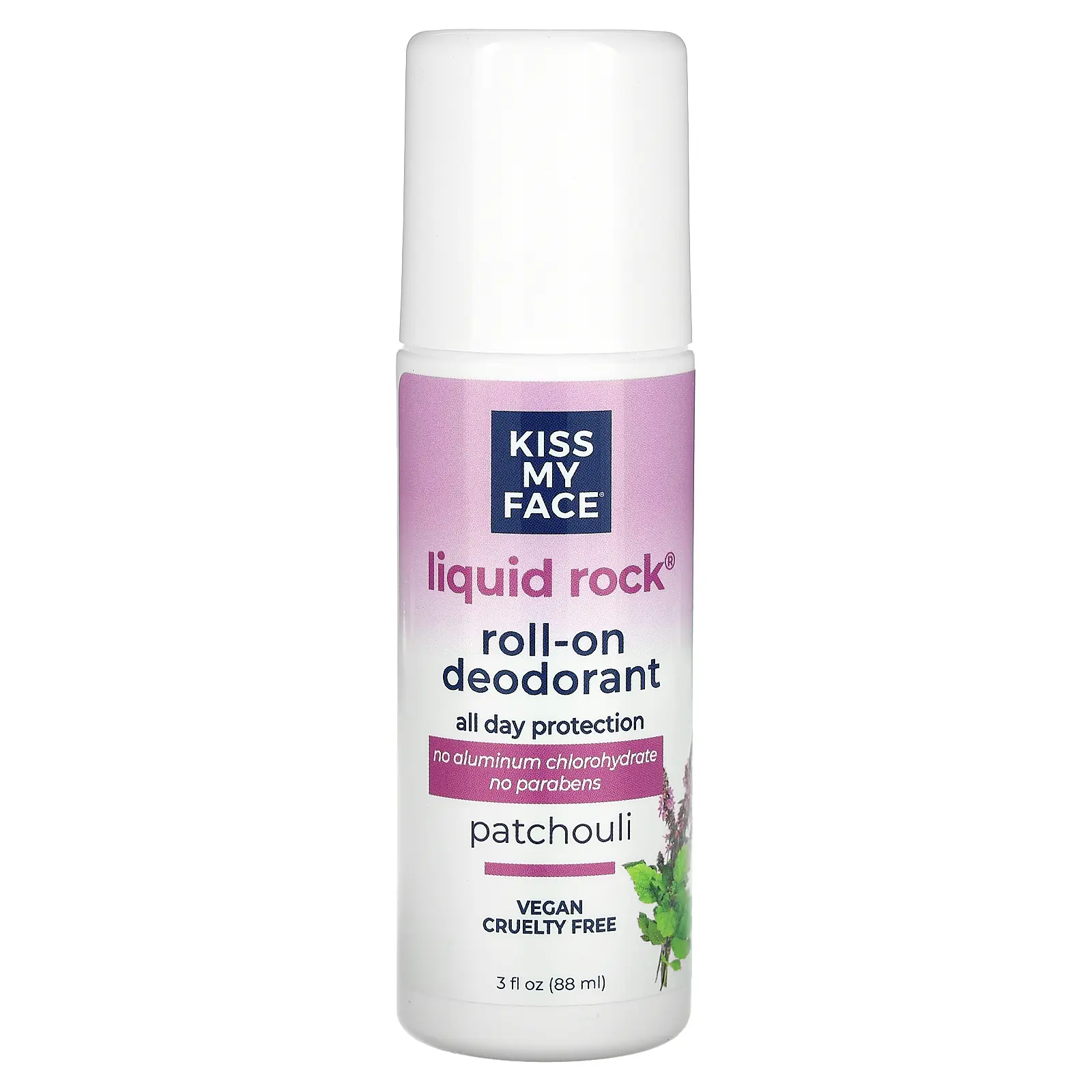 Kiss My Face Liquid Rock Roll-On Deodorant, Patchouli, 3 fl oz (88 ml)