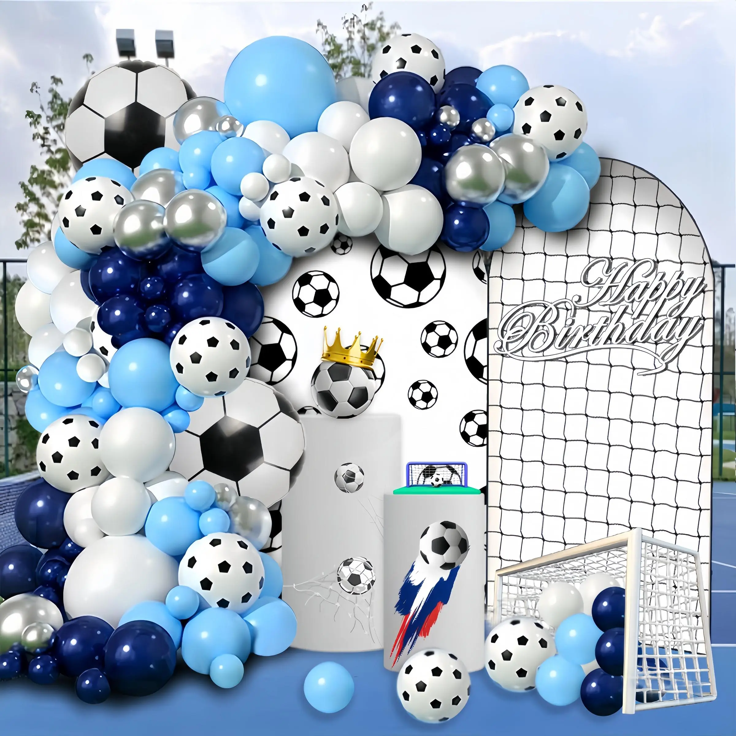 Soccer Themed Balloon Arch Kit, Mixed Color Balloon Set, Balloon Garland Arch Kit for First Birthday Party Graduation Party Decoration, Balloon Party Supplies, Balloon Decorations