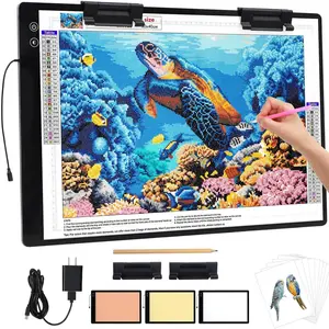 Rechargeable A2 Light pad for  Painting,A2 Light Board with 5200mAh ,6 Levels Dimming/3 Color temperatures 5500 Lux Super Bright Light Box for Drawing,Sketching,Animation