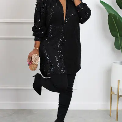 plus size sequin t shirt dress Sequined Terry  Ashley Stewart Valentines Day Anna-Kaci Womens Plus Size Short