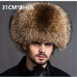 Fox Fur Warm Plush Bean Thick Anti Cold Fluffy Hat Ear Protection Fuzzy Hat For Women In Winter Outdoor