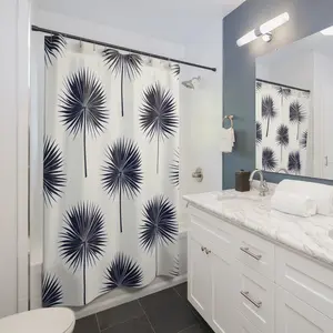 Tropical Palm Shower Curtain - Exotic Bathroom Decor, Jungle Theme Bath Curtain, Beach House Bathroom, Botanical Plant Shower Decor, Nature