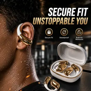 Open Ear Wireless Earbuds, Bluetooth Sports Headphones with Smart Touchscreen Charging Case, Secure-Fit Hook Design, HiFi Stereo, ENC Noise Cancelling for Running & Gym Gaming ANC Over-ear all-day comfort