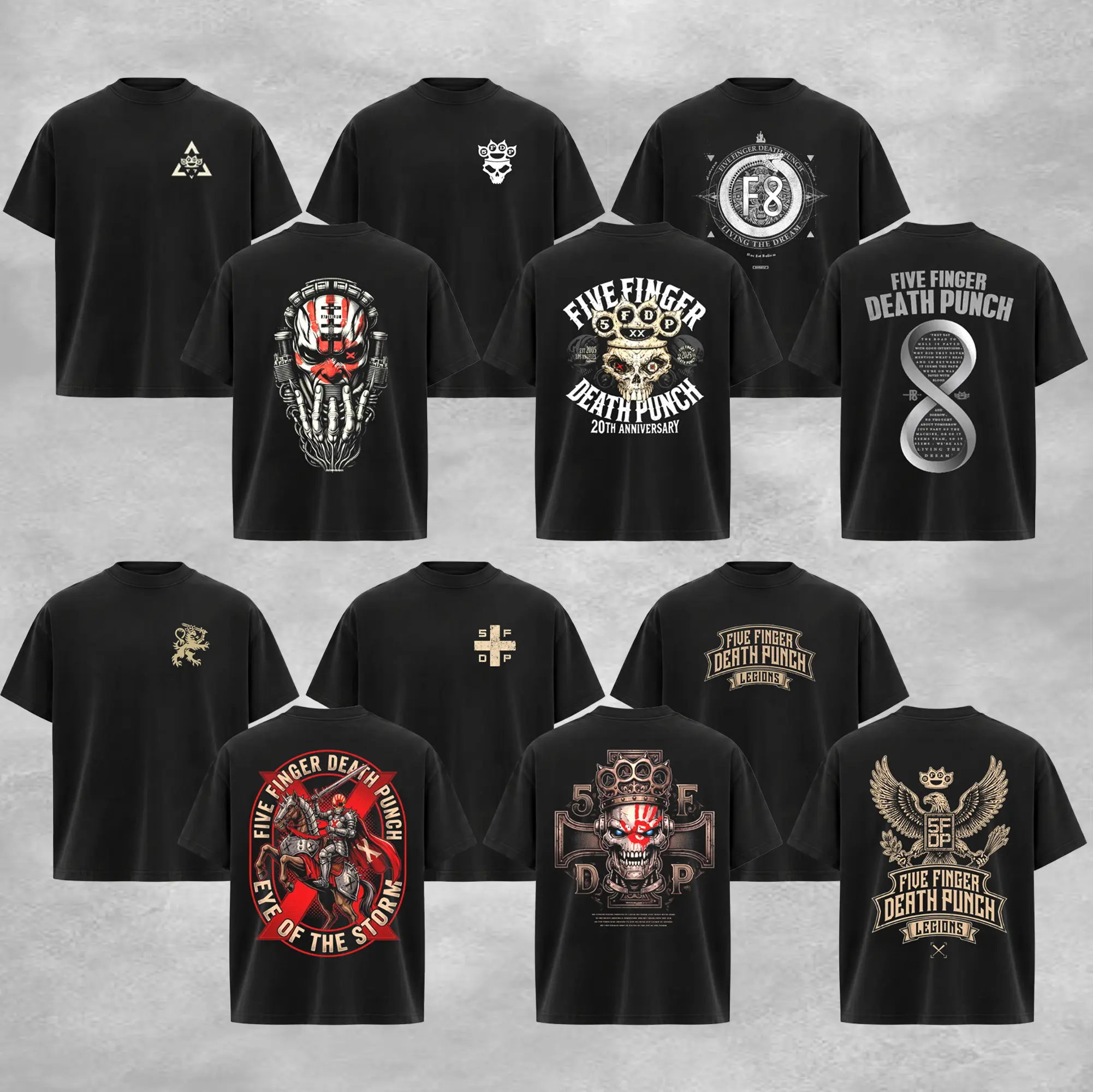 [Collection] Five Finger Death Punch Strangelove Vintage T-Shirt, 5FDP Skull Graphic Tee, Heavy Metal Band Shirt, Double Sided Concert Tour Tee, Unisex Rock Fan Gift, FiveFingerDeathPunch, FFDP, HeavyMetal Menswear Streetwear