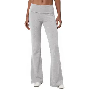 Rapbin Fold Over Flare Leggings for Women Yoga Pants Y2k Lounge Sweatpants Workout Athletic Joggers Slim Fit Bottoms 2026