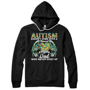 Autism Awareness Autism Dad Never Give Up Pullover Hoodie