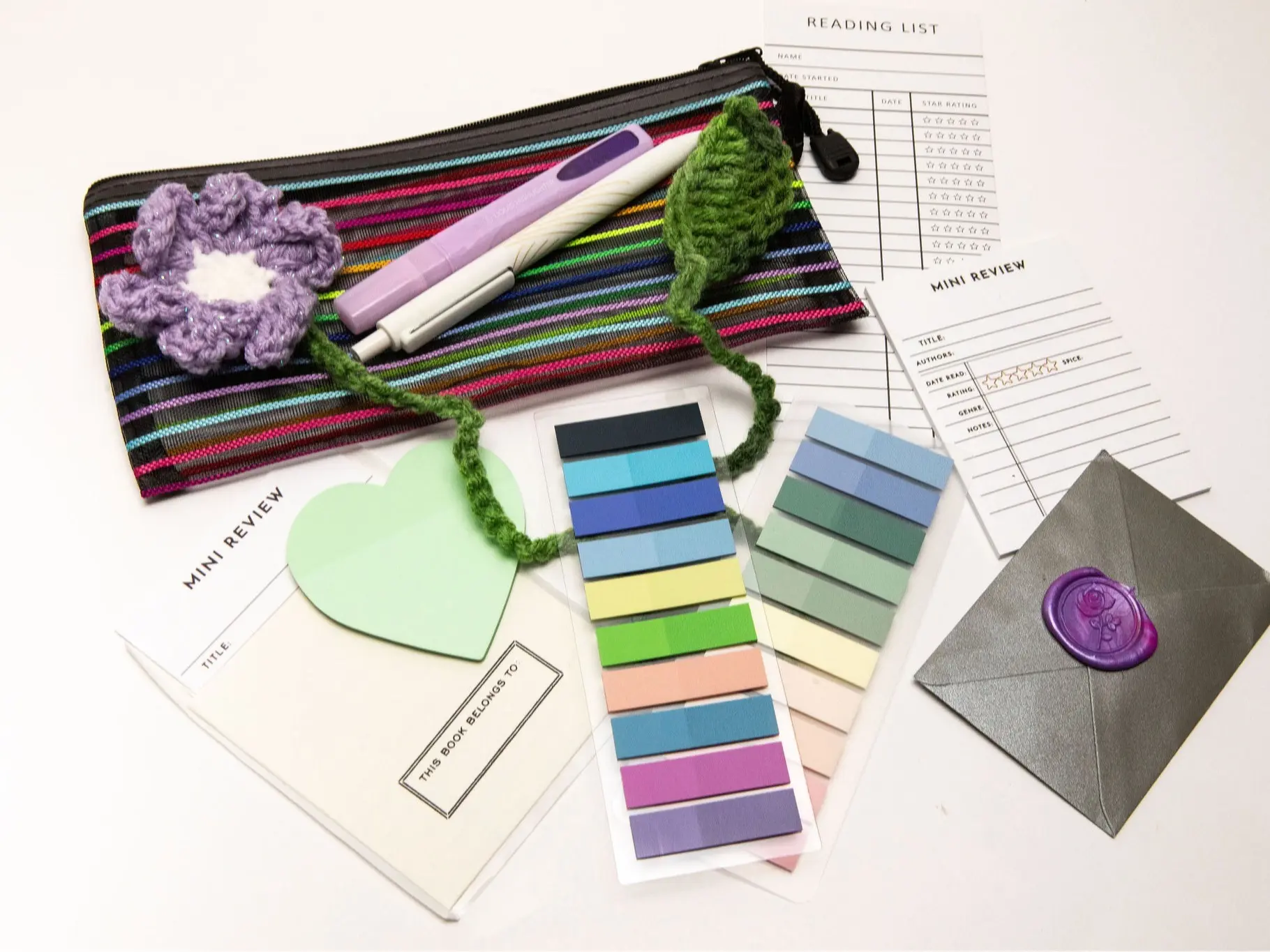 Everything But The Book Annotation Kit with Review Form, Color Picker, and Notebook - Ideal for Book Critiquing and Organization
