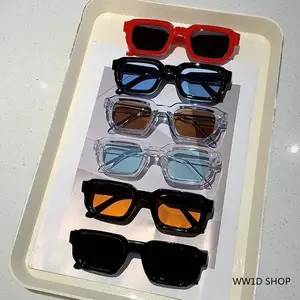 6 - Pack Vintage Rectangle Frame Sunglasses For Men And Women, Retro Eyewear With UV400 Protection, Luxury Design For Daily Wear, Driving Outdoor Activities