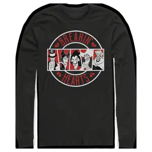 Men's Disney Villains Valentine's Day Breakin' Hearts Long Sleeve Shirt
