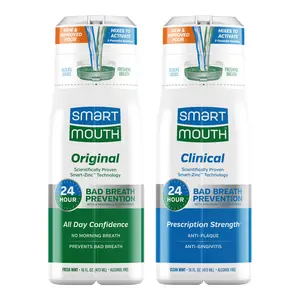SmartMouth DDS Activated Clinical Mouthwash (Clean Mint) & Original Mouthwash (Fresh Mint), 16 fl oz. each