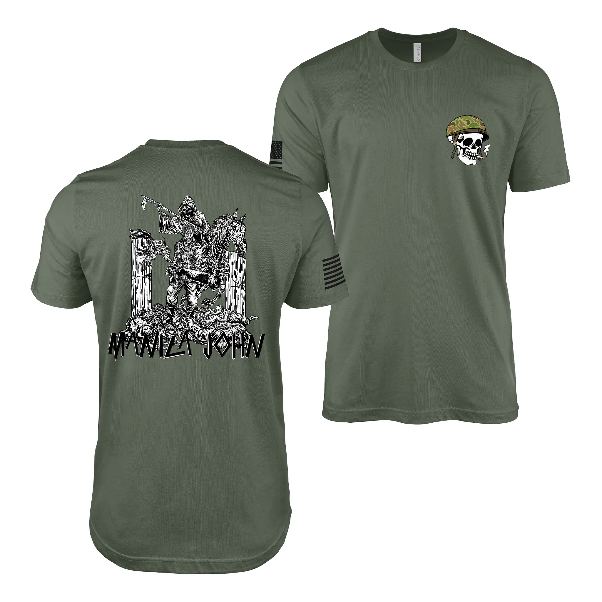 'Manila' John Basilone Heavy Metal Guadalcanal WW2 T-Shirt -  Tactically Acquired Menswear Cotton Crewneck Operator T-Shirt