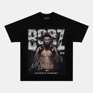 Khamzat Chimaev T Shirts Men's Premium Boxing Graphic Tee, UFC Shirts, Vintage 90s Graphic MMA Tee, MMA Shirts, Professional Boxer Tee, Unisex Cotton T-Shirt Gift for Sports Fans