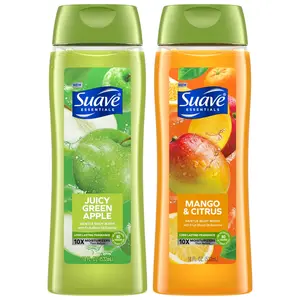 Suave Body Wash Variety 2-Pack, Juicy Green Apple + Mango Citrus – Gentle Body Washes with Fruit Blend Oil Essence, 18 Oz Ea