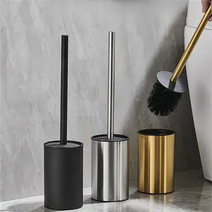 1pc Toilet Brush with Holder for Bathroom Cleaning Tool Toilet Bowl Brush Holder Toilet Bowl Cleaner Brush Wall Mounted Toilet Brush Brushed