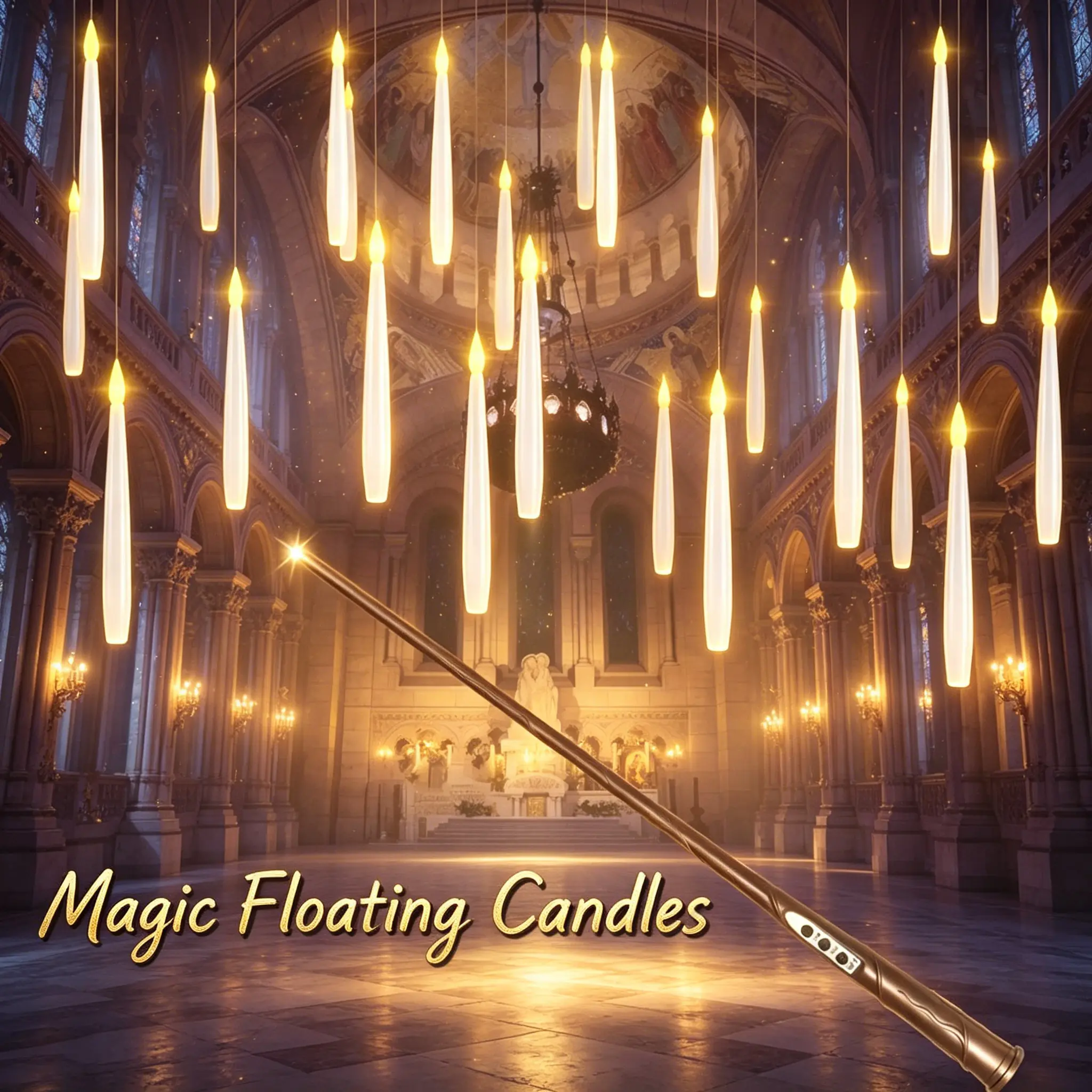 12/20 Pcs Floating LED Magic Candles | Remote Control Flameless Flickering Taper Candles for Wedding Halloween Home Decor