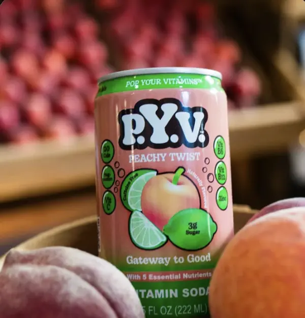 PYV Peachy Twist Vitamin Soda