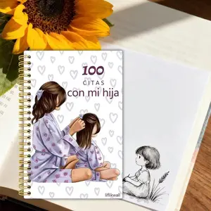Spanish Parent-Child Memory Notebook, 100 Dates with My Daughter, Emotional Keepsake Journal for Mother-Daughter Bonding