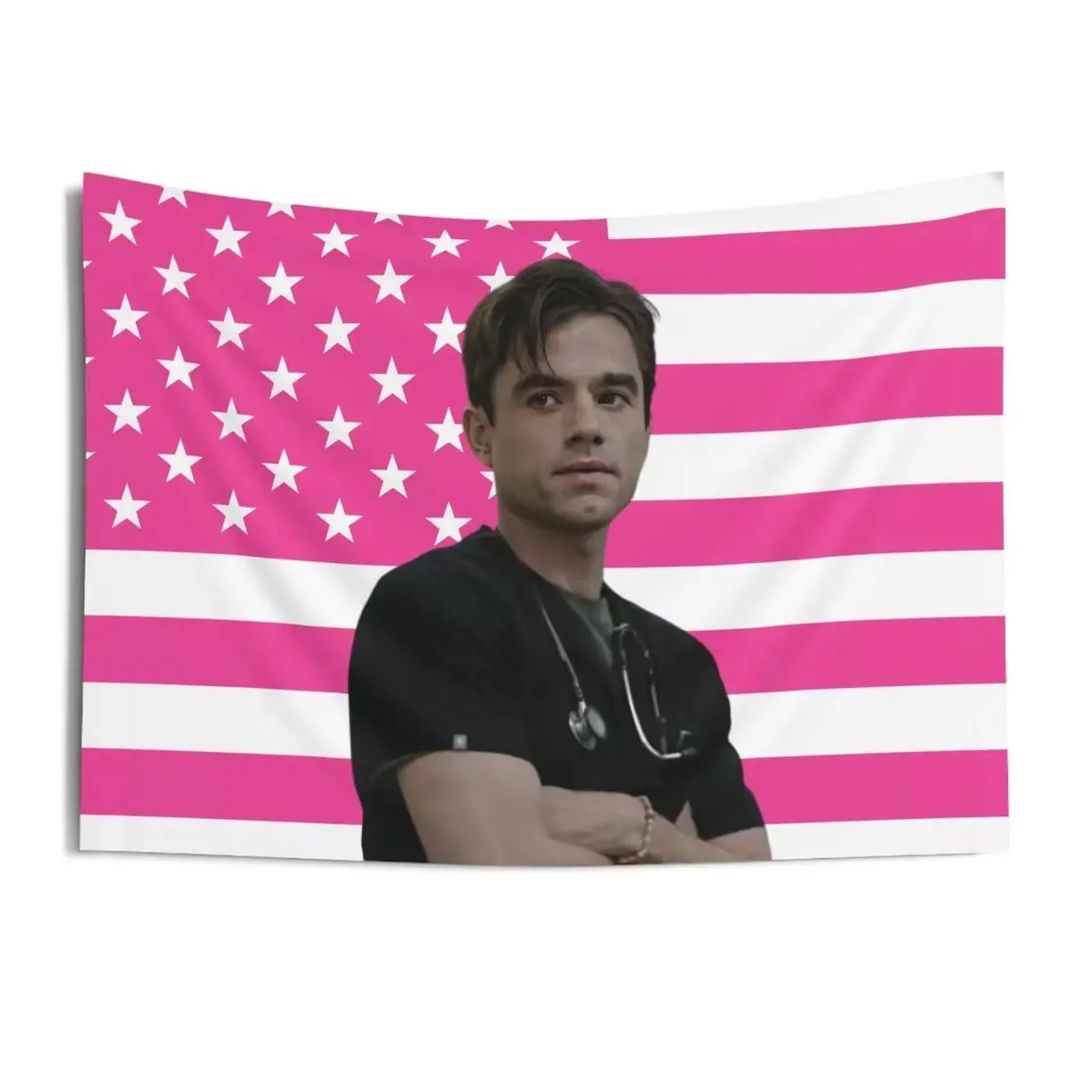 Dr. Frank Langdon Pink Flag Indoor Wall Tapestries