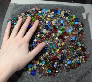 Assorted Glass Beads for Jewelry Making, DIY Lamp Work, Arts and Crafts, and Decorative Hobby Artistry, Colorful Crystal Assortment Bulk Mix, 4-18mm, Half Pound (1)