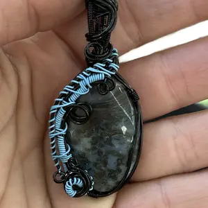 Natural Moss Agate Handmade Pendant-Spiritual Crystal Jewelry for Unisex