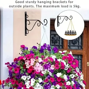 Metal Wall Hook (4 Counts/set), Multi-purpose Wall Mounted Hook, Easy-to-use Wall Hook for Garden, Lantern, Lawn Light, Flower Pots, Hanging Plant Hanger, Indoor & Outdoor Decor