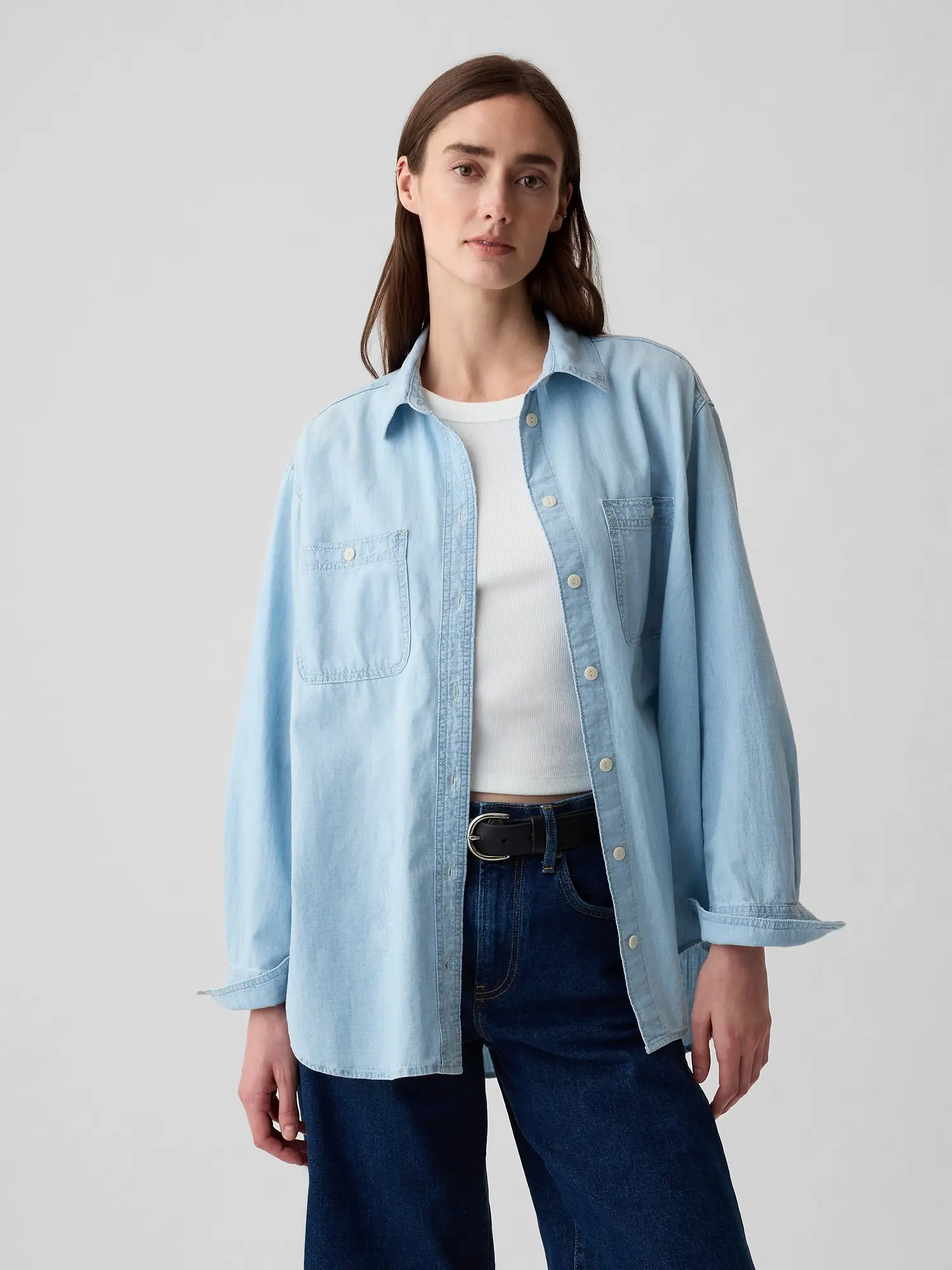 Gap Women's Chambray Denim Big Shirt