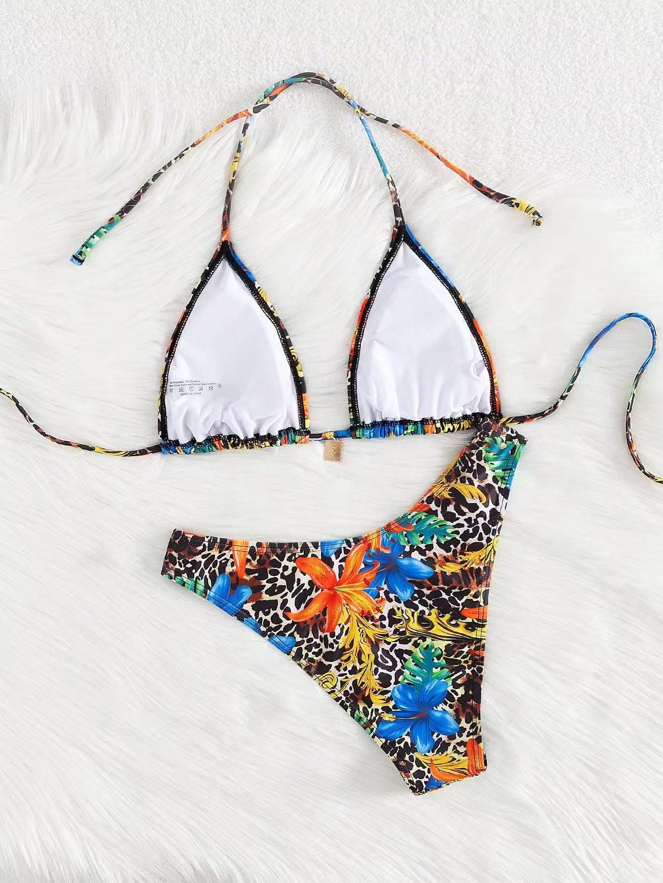 two-piece bikini - tropical, ocean style | suitable for summer beach vacations, hot springs, and water parks | swimsuit