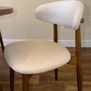 COLAMY NOYA Dining Chair Modern Upholstered Wood - High-Quality Fabric Finish Natural Wood Frame Ergonomic Backrest Design, Indoor Furniture