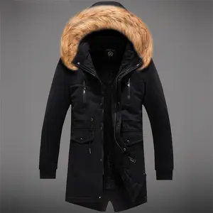 Men Long Winter Padded Parka Jacket