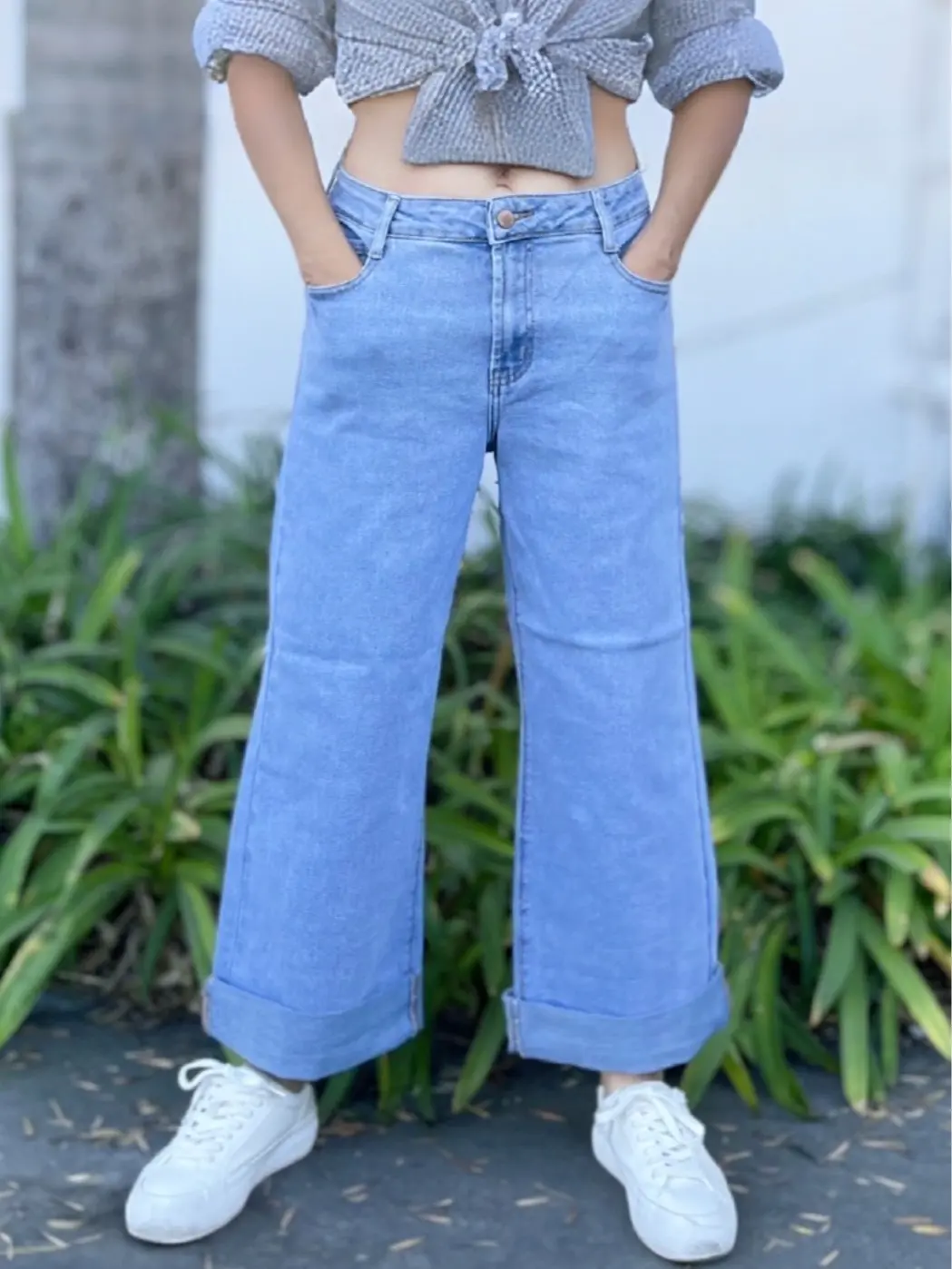SimplYoung Dad Jeans for Women, Light Blue