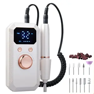 Electric Nail Grinder & Polish Remover Suitable for Home & - Quiet Low-Vibration Nail Drill with 32-Speed, Replacement Heads, for Thick/Hard Nails, Cuticle & Removal, Nail Care Tool