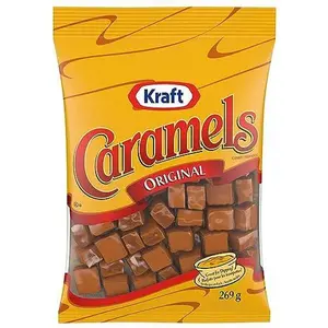 Kraft Original Caramels Chewy Candy 269g/9.5oz Bag (Imported from Canada)