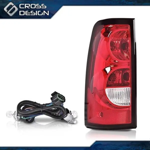 CROSSDESIGN Tail Lights Brake Lamps Fit For 03-06 Silverado 1500 2500 3500 HD Red Left Side