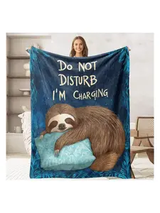 Sloth-Themed Adult Flannel Blanket The Perfect Gift for Sloth Lovers Adorable Animal Home Decor Soft Flannel Blanket Ideal for Beds and Sofas Cozy and Comfortable